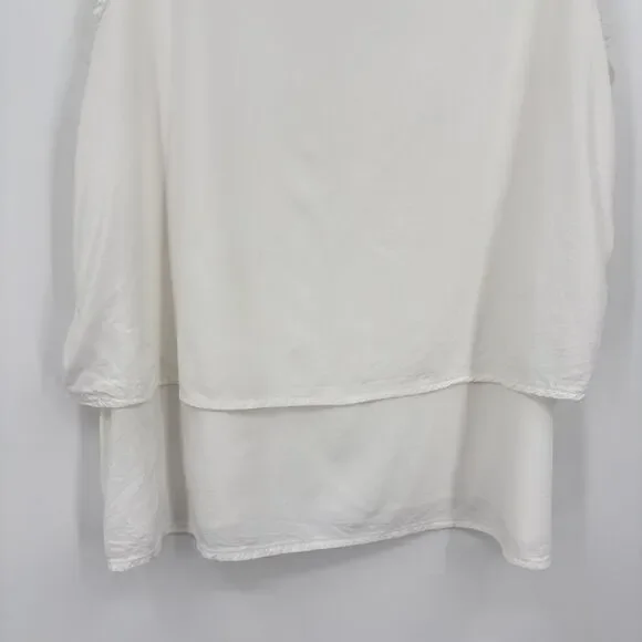 Sundance Women's White Scoop Neck Tiered Tank Top Large - Picture 7 of 11